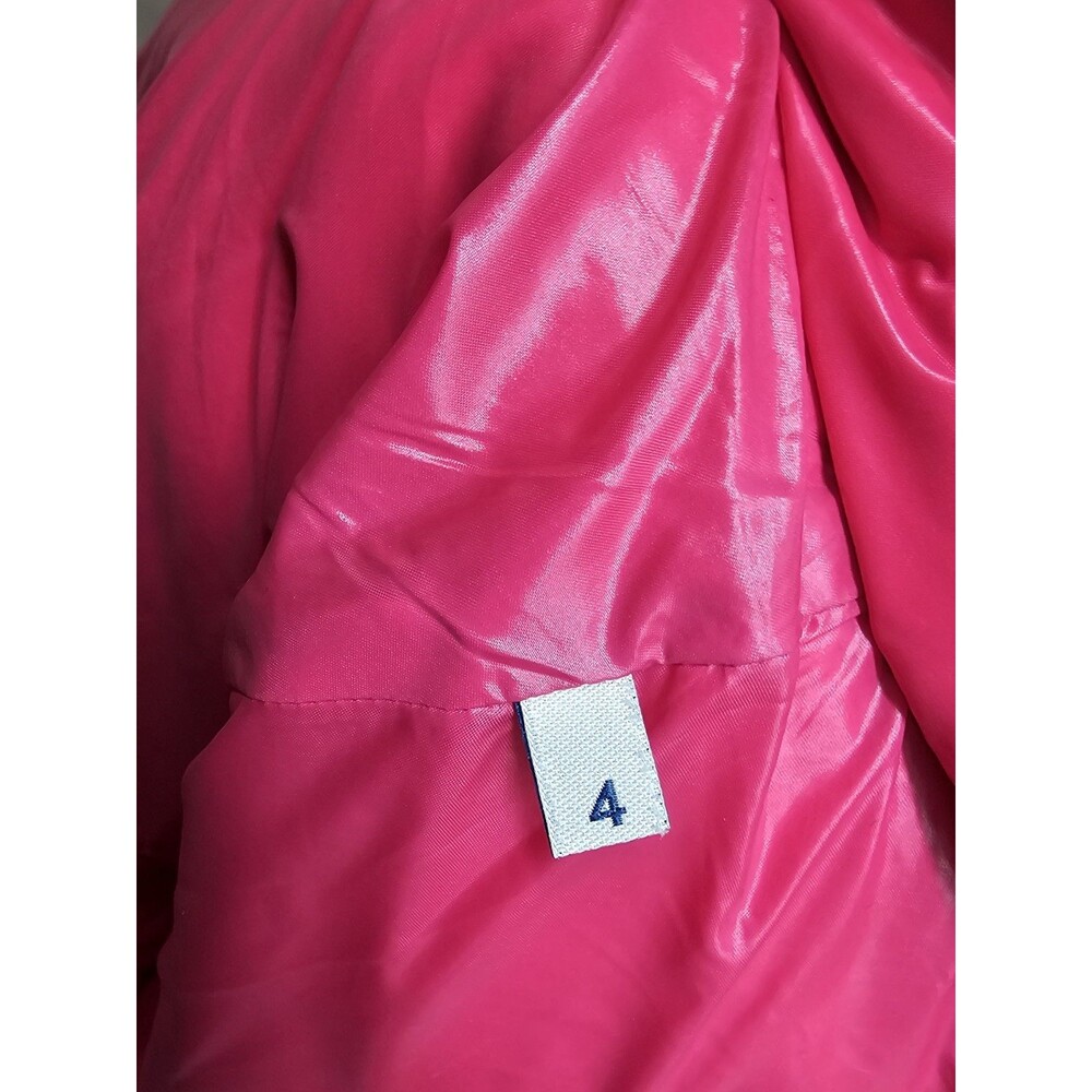Moncler Fuchsia Caille Velvet Puffer Jacket Coat Womens 4 Pink - Picture 11 of 11